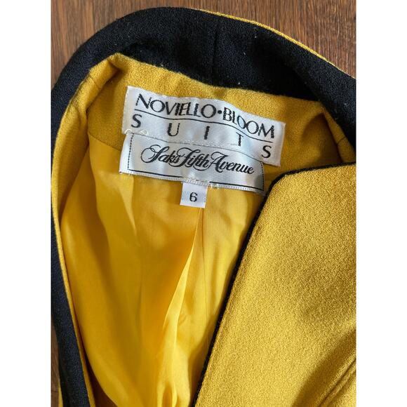 noviello bloom suits vintage yellow saks fifth avenue size 6 union made wool - Picture 10 of 16